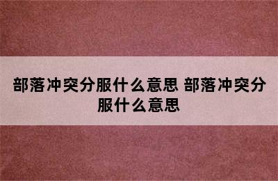 部落冲突分服什么意思 部落冲突分服什么意思